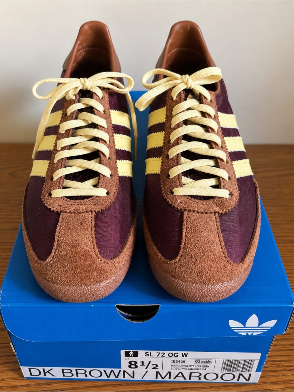 Adidas SL 72 OG Sneakers Women’s 8.5 | Maroon Brown Yellow | Retro Runner - Picture 3 of 12
